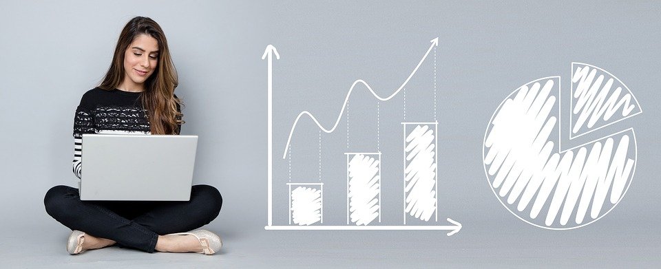 Analytics, Charts, Business, Woman, Laptop, Computer