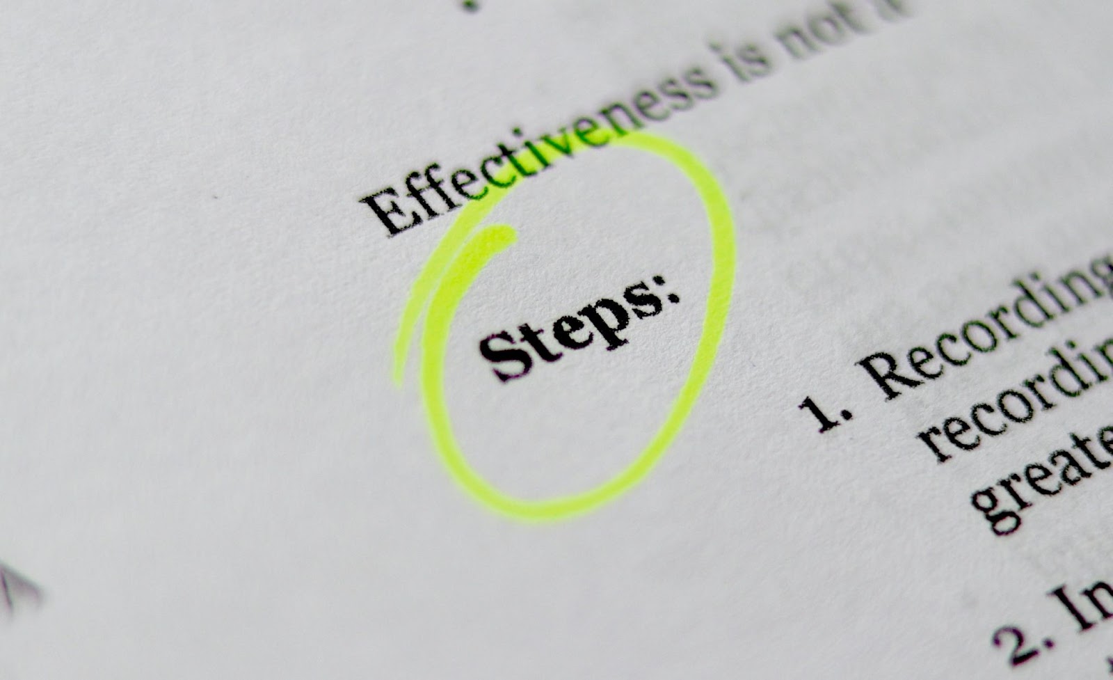 Circle with the brand's logo and graphics showcasing the text "Effectiveness is not great" with steps for recording and responding.